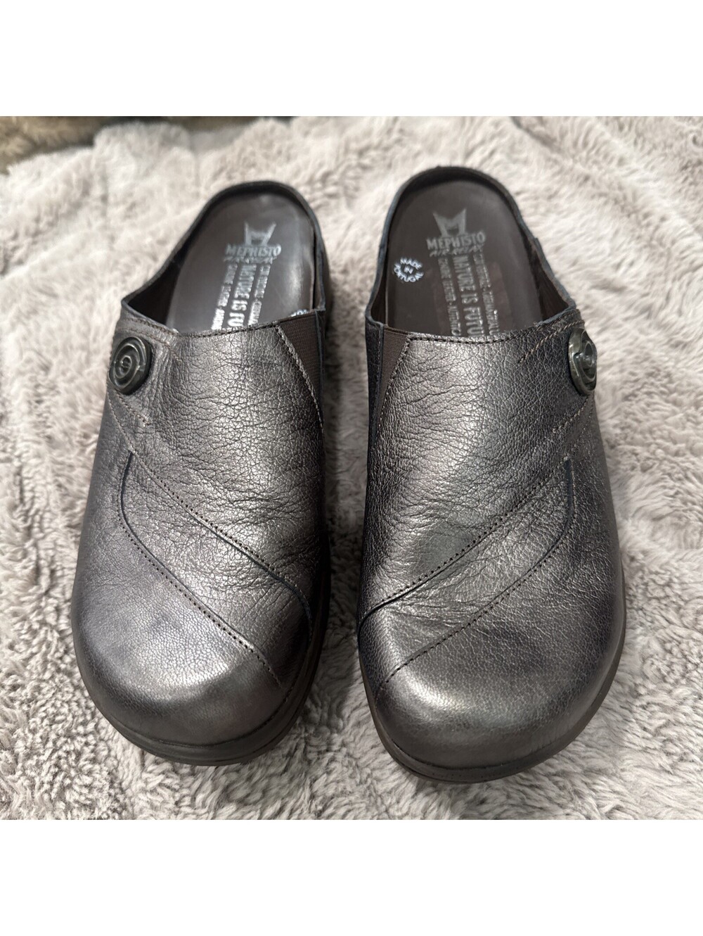 NWOB Mephisto Nature Is Future Helen Metallic Bronze Leather Clogs Womens 9.5